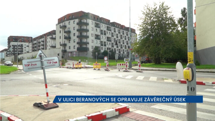 V ulici Beranových v Praze-Letňanech se opravuje závěrečný úsek