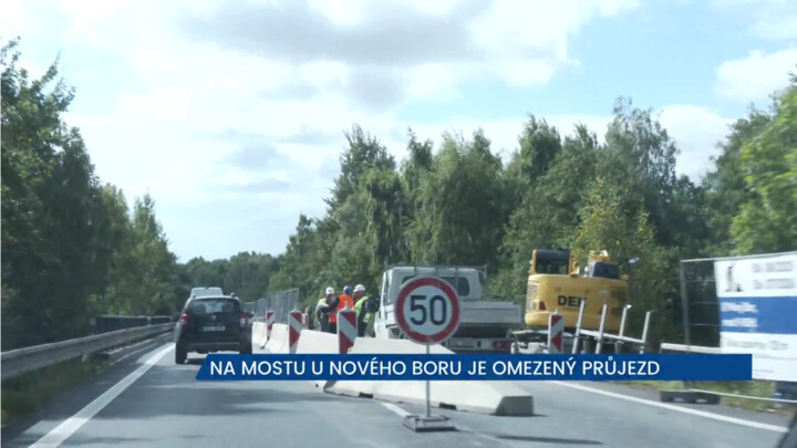 Na mostu u Nového Boru je omezený průjezd