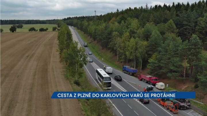 ŘSD opravuje silnici I/20 z Plzně na Karlovy Vary, mezi obcemi Úněšov a Trhomné