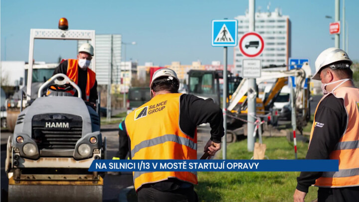 Na silnici I/13 v Mostě startují opravy