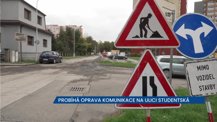 Probíhá oprava komunikace na ulici Studentská v Karviné