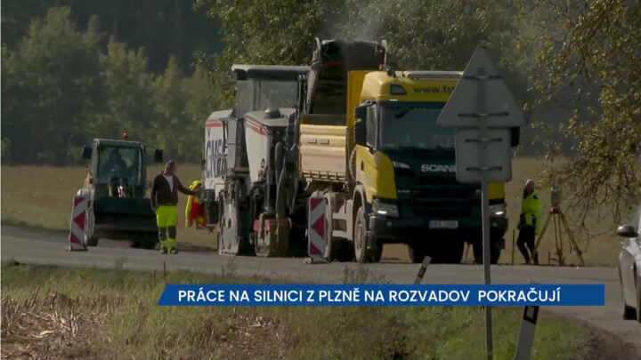 Práce na silnici z Plzně na Rozvadov pokračují