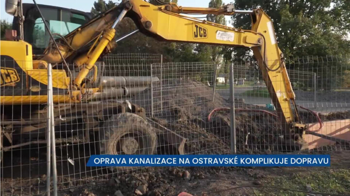 Rekonstrukce kanalizace na Ostravské v Karviné komplikuje dopravu