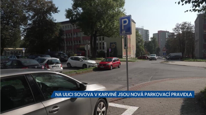 Na ulici Sovova v Karviné jsou nová parkovací pravidla