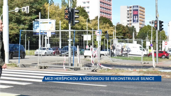 Mezi Heršpickou a Vídeňskou ulicí v Brně se rekonstruuje vozovka