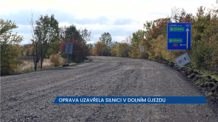 Oprava uzavřela silnici v Dolním Újezdu na Přerovsku
