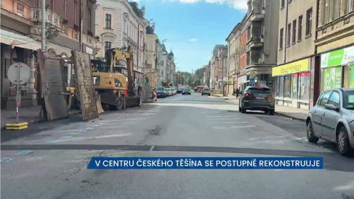 V centru Českého Těšína probíhá rekonstrukce kanalizace, pozor při projíždění