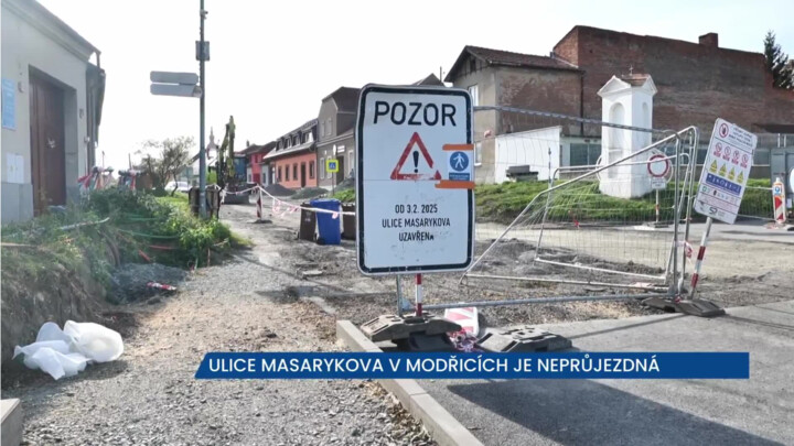 Masarykova ulice v brněnských Modřicích je neprůjezdná