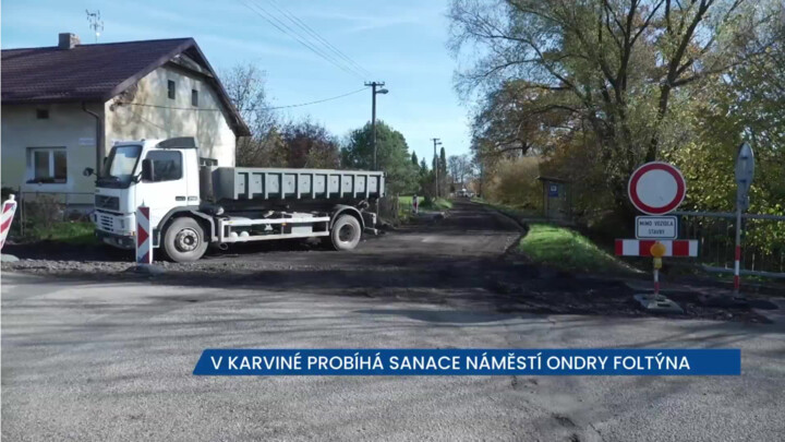 V Karviné-Starém Městě probíhá sanace komunikace na náměstí Ondry Foltýna