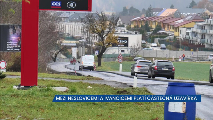 Mezi Neslovicemi a Ivančicemi platí částečná uzavírka