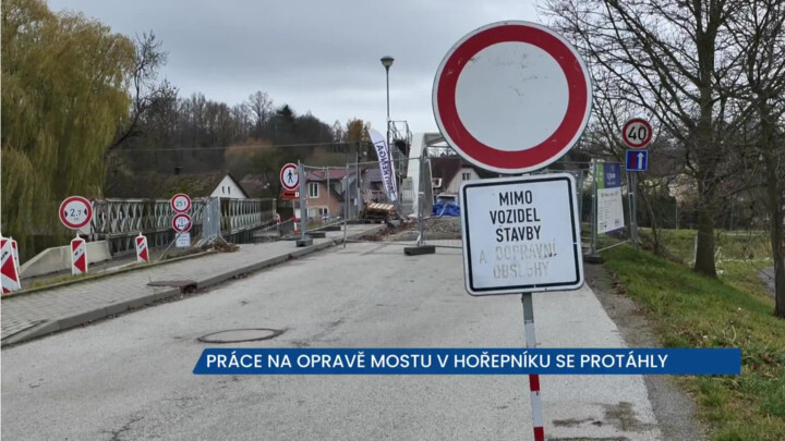 Práce na mostě v Hořepníku se protáhly, platí objízdná trasa