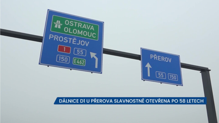 Dálnice D1 u Přerova slavnostně otevřena po 58 letech