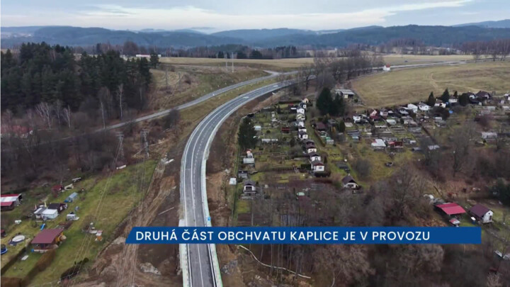 Druhá část obchvatu Kaplice je v provozu, doprava v centru je klidnější a bezpečnější