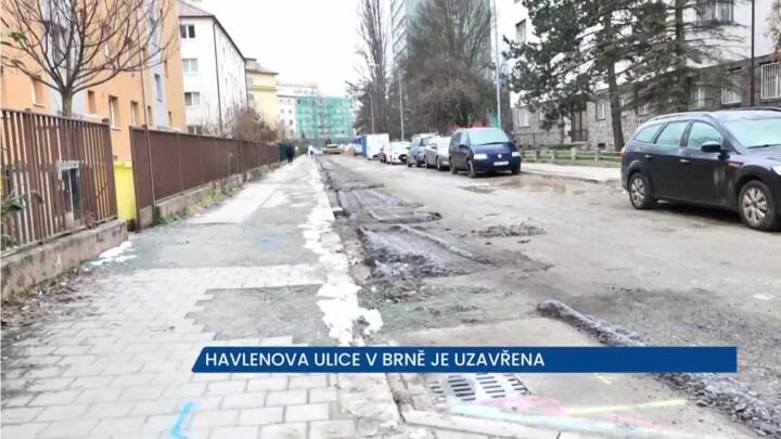 Havlenova ulice v Brně je uzavřena, platí objízdná trasa
