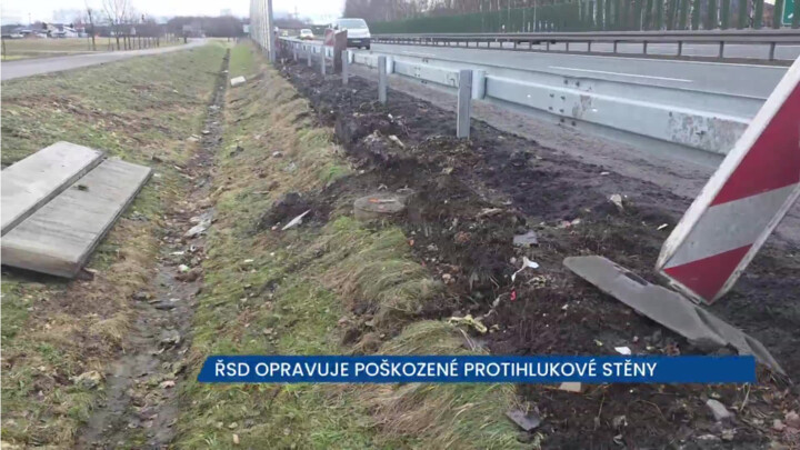 ŘSD staví nové a opravuje poškozené protihlukové stěny