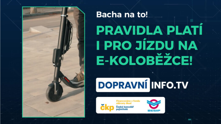 Pravidla platí i pro jízdu na e-koloběžce
