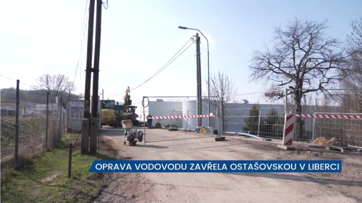Oprava vodovodu uzavřela Ostašovskou ulici v Liberci