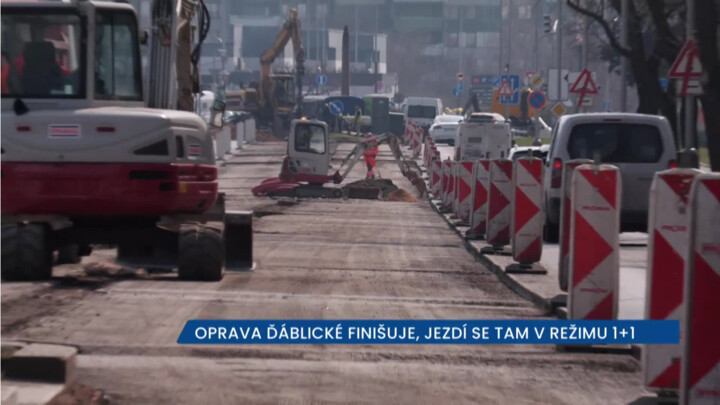 Oprava Ďáblické finišuje, jezdí se tam v režimu 1+1, buďte opatrní