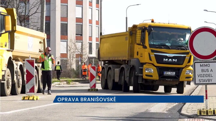 V Českých Budějovicích začala oprava Branišovské ulice, kromě IZS a MHD řidiči neprojedou
