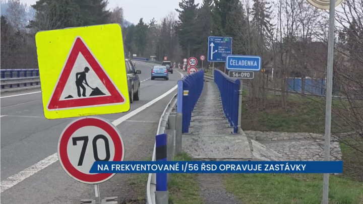 Na silně vytížené silnici do Beskyd ŘSD opravuje autobusové zastávky