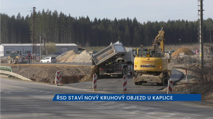 U Kaplice se staví nový kruhový objezd jako budoucí přivaděč na dálnici D3