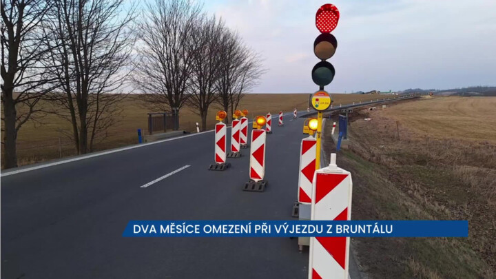 Omezení na vjezdu do Bruntálu v souvislosti s novým obchvatem bude trvat do půlky května