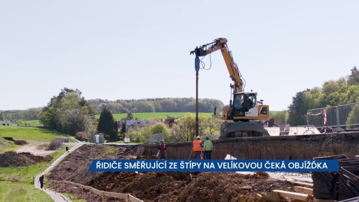 Řidiči směřující ze Štípy na Velíkovou musí počítat s objížďkou