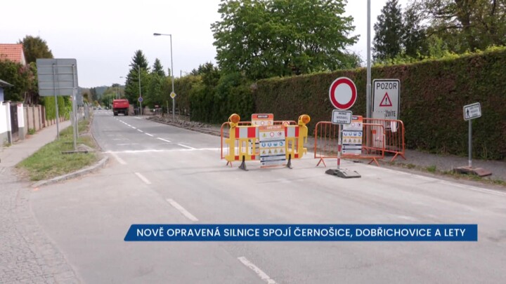 Nově opravená silnice spojí Černošice, Dobřichovice a Lety