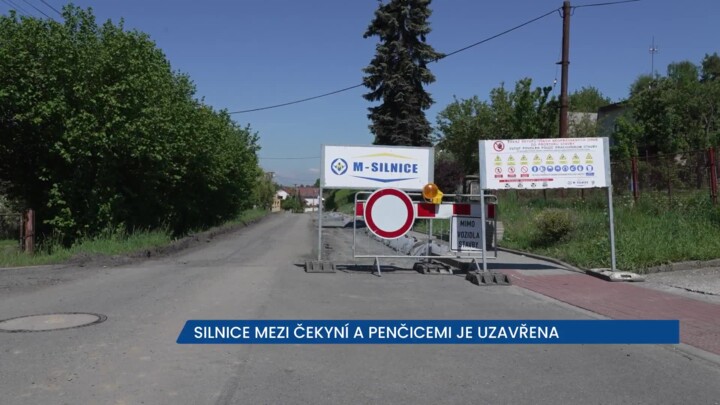 Silnice mezi Čekyní a Penčicemi je uzavřena, řidiči musí po objízdných trasách