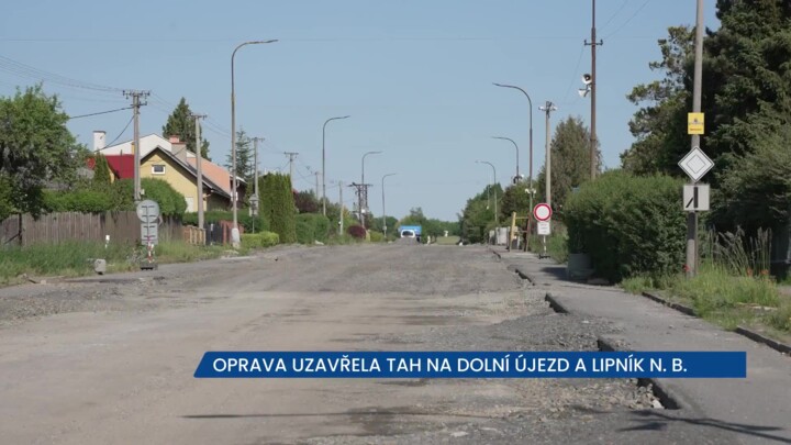 Oprava uzavřela tah na Dolní Újezd a Lipník nad Bečvou