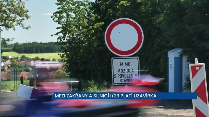 Mezi Zakřany a silnicí I/23 platí uzavírka, řidiči si zajedou