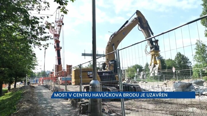 Most v centru Havlíčkova Brodu je v rekonstrukci, platí uzavírka