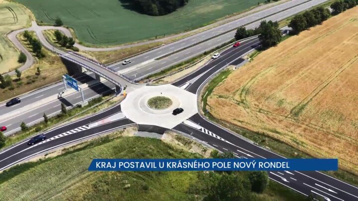 U Krásného Pole vznikl nový rondel, křižovatka bude bezpečnější, byly zde i tragické nehody