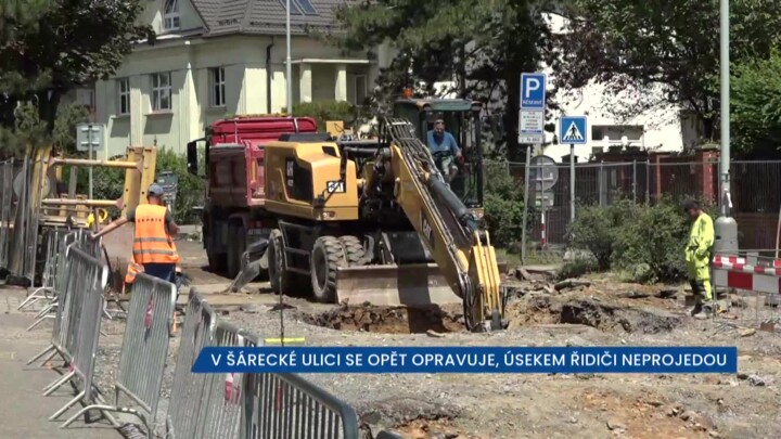 Až do poloviny srpna bude úsek v Šárecké v Praze 6 zcela uzavřen