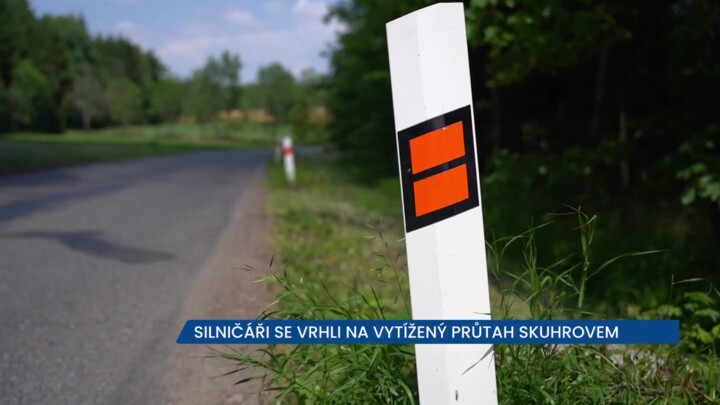 Silničáři pracují na vytíženém průtahu Skuhrovem, na řidiče čeká uzavírka