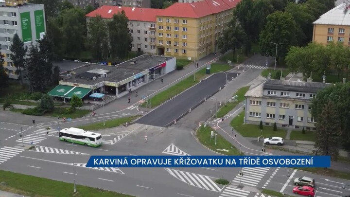 Karviná opravuje křižovatku na Třídě Osvobození, práce si vyžádaly dopravní omezení