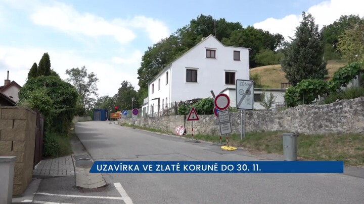 S úplnou uzavírkou musí počítat řidiči ve Zlaté Koruně na Českokrumlovsku