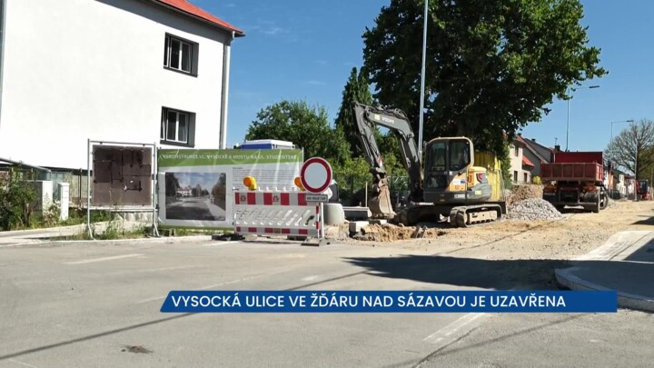 Vysocká ulice ve Žďáru nad Sázavou je neprůjezdná, sledujte dopravní značení