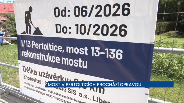 Most v Pertolticích prochází opravou, k rekonstrukci muselo ŘSD přistoupit co nejdříve