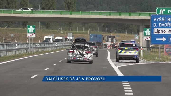 Řidiči mohou využívat další úsek dálnice D3, nově se otevřela na jihu Čech trasa od Nažidel do Dolního Dvořiště