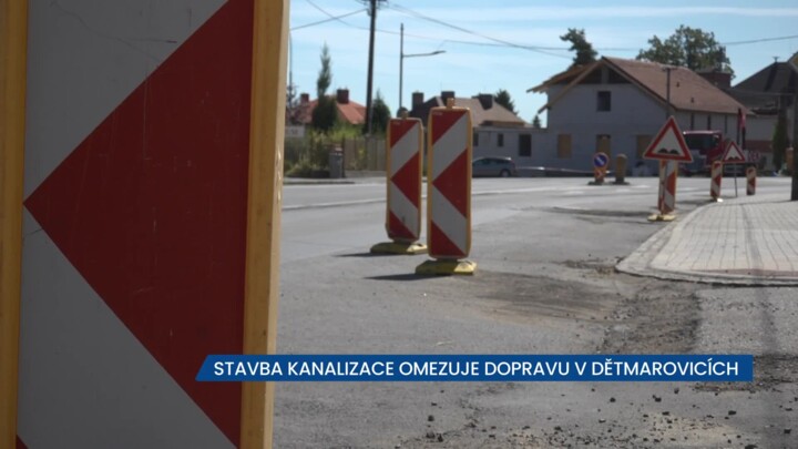 V Dětmarovicích na Karvinsku je omezená doprava, opravuje se kanalizace