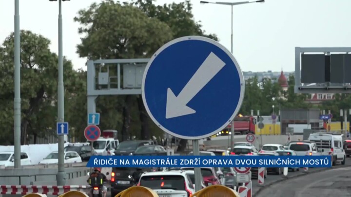 Řidiče na pražské magistrále zdrží oprava dvou silničních mostů