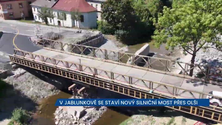 V Jablunkově se staví nový silniční most přes Olši, motoristé by měli být na místě pozorní