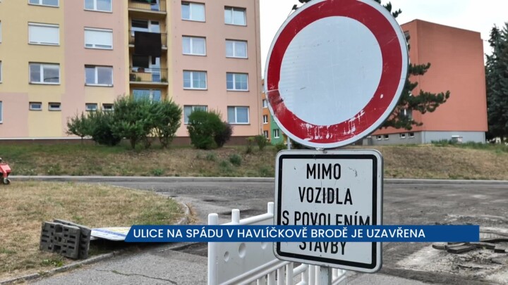 Ulice Na Spádu v Havlíčkově Brodě je uzavřena, silničáři opravují povrch vozovky