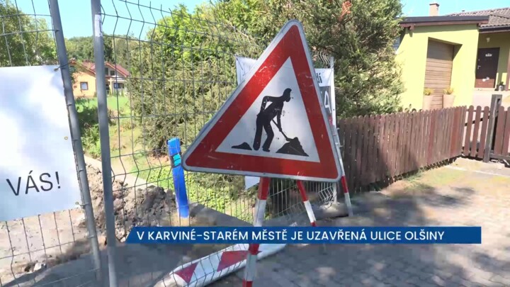 V Karviné-Starém Městě je uzavřena ulice Olšiny, řidiči musí objížďkou