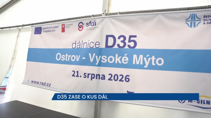 D35 zas o kus dál, nově otevřený je úsek D35 mezi Ostrovem a Vysokým Mýtem