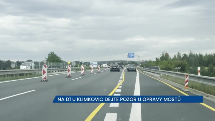 Na D1 u Klimkovic dejte pozor u opravy mostů