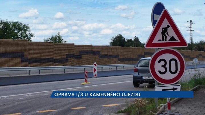 ŘSD opravuje silnici I/3 mezi Boršovem nad Vltavou a Kamenným Újezdem