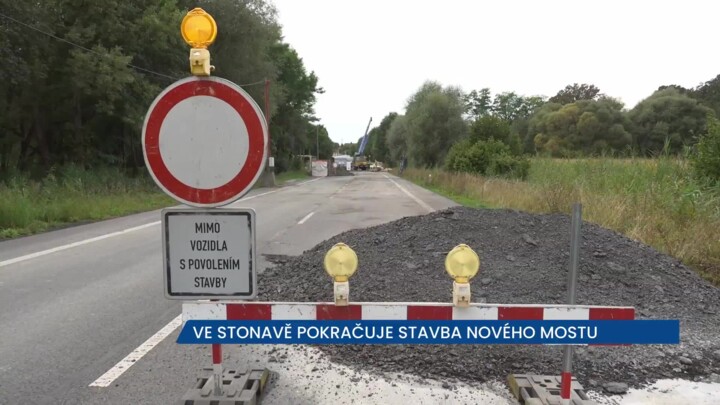 Ve Stonavě na Karvinsku se staví nový most, část obce je neprůjezdná