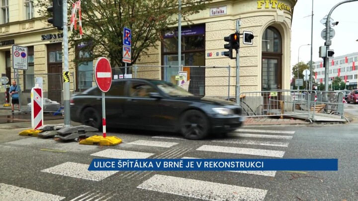 Ulice Špitálka v Brně je v rekonstrukci, platí částečná uzavírka